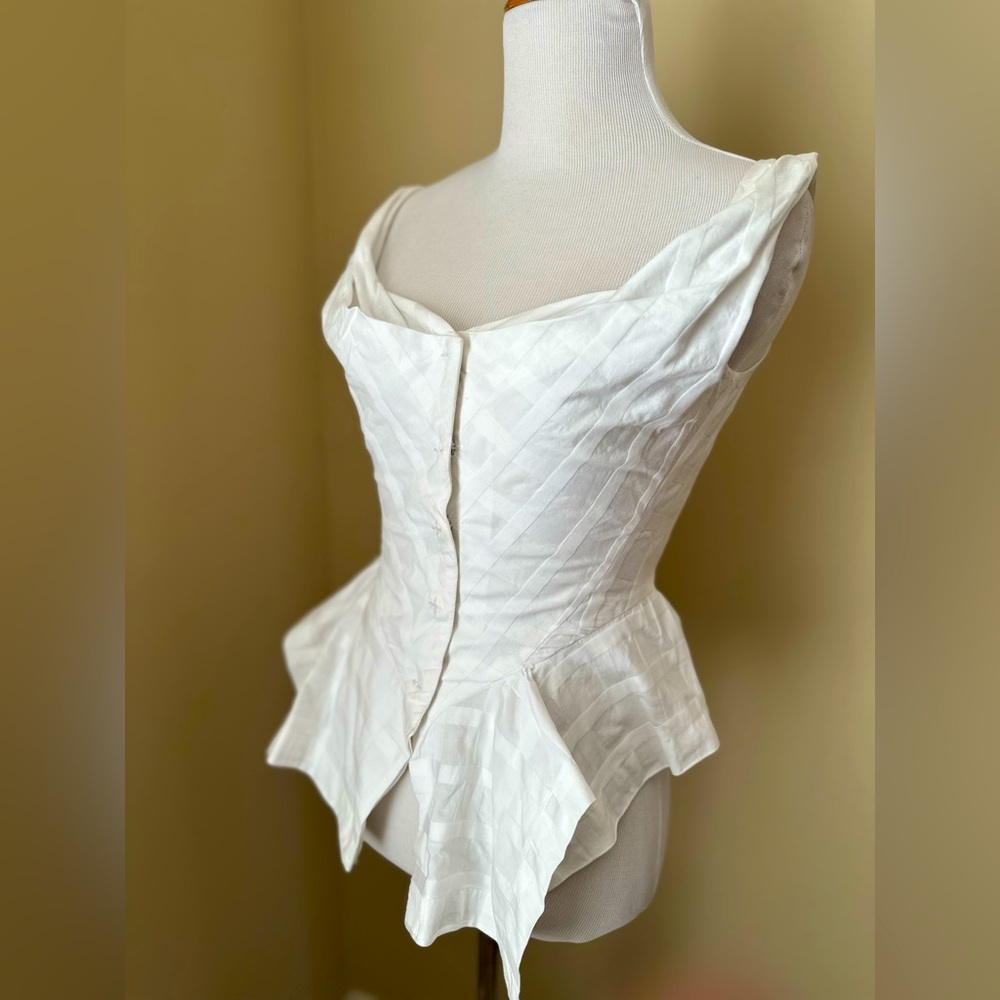 Vivienne Westwood asymmetric corset top white cotton size 38 (US 0)